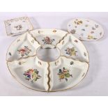 Herend of Hungary hand painted porcelain square galleried tray decorated with bird and butterfly