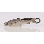 Victorian silver pocket or fruit knife in the form of a fish Sheffield 1899 by J Nowill & Sons,