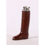 Table lighter in the form of a leather riding boot, 16cm tall