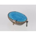 800 grade silver and enamelled Moses basket with baby to the interior, 2cm long, 3.3g