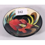 Moorcroft orchid pattern dish bearing initialled AEB and dated 2008, 12cm diameter