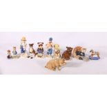 A group of eleven Bing & Grondahl porcelain figures and models including pig (1582), raccoon (5A),