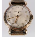 Gent's 9ct gold cased Jaeger Le Coultre wristwatch on flex link bracelet