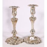 A pair of Victorian Silver candlesticks, Sheffield 1886,  Hawkesworth, Eyre & co, 1680g.