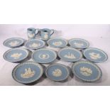 Wedgwood jasper ware loving cup, a tankard, nine Christmas plates and two others, (13)