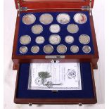 Danbury Mint The House of Windsor silver eighteen coin collection with George V silver jubilee crown