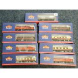 9 Bachmann Branch-Line OO gauge model railways coaches including 39-185, 39-226D, 39-420, 39-420A,