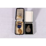 9ct gold SRRA (possibly Scottish Rugby Referees Association) presidents badge to J CALDERWOOD-MILLER