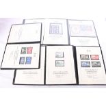 GB five Elizabeth II Harrington & Byrne stamp collections including 1972 Machin Imperforate £1 Block