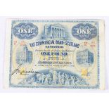 The Commercial Bank of Scotland Limited £1 one pound banknote 2nd January 1914 Mackay 19/K 95/272