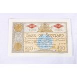 Bank of Scotland £20 twenty pound banknote 1st October 1963 Bilsland and Watson 10/F 2090 SC143b