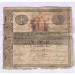 The Renfrewshire Banking Company £1 one pound banknote 29th May 1833 three hand signatures 137/A391,