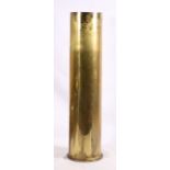 WWI brass shell by Karlsruhe Patronen Fabrik dated July 1915, 50cm tall, 13cm wide