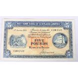 The Union Bank of Scotland Limited £5 five pound banknote 5th January 1953 Morrison C196/122 SC913a