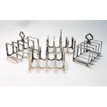 Set of four silver individual toast racks for four, by Hamilton & Inches, 1977, 5oz.
