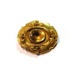 Victorian gold brooch, similar, with applied sprays and locket back, 8g gross.