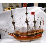 Model of a Spanish galleon, 77cm.