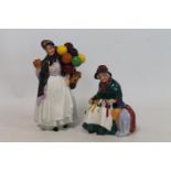 Two Royal Doulton figures: "Biddy Penny Farthing", HN1843, 22cm high and "Silks and Ribbons",