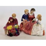 Two Royal Doulton figures: "Bedtime Story", HN2059, 13cm high and "Flower Seller's Children",