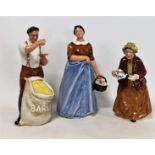 Three Royal Doulton figures: "Farmer's Wife", HN3164, 23cm high; "Farmer", HN3195, 23cm high and two