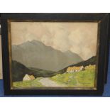 Early 20th century chromolithographic print of a Connemara landscape, after an original by Paul