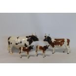 Four Beswick figures: Ayrshire Bull Ch. "Whitehill Mandate", no. 1454B, 2nd version, 13.5cm high;