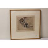 GEORGE VERNON STOKES."Cocker Spaniels".  Aquatint. 25cm x 29cm. Signed, inscribed with title and no.