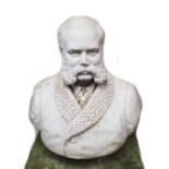 Count Gleichen (1833 - 1891). A Victorian marble bust of a gentleman, possibly Sir Andrew Barclay