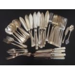 Set of twelve e.p. fish knives and twelve forks and another e.p. flatware.