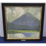 Early 20th century chromolithographic print of Donegal Loch and mountain, after an original by