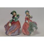 Two Royal Doulton figures: "Autumn Breezes", HN1911, 19cm high and "Spring Morning", HN1922, 20cm