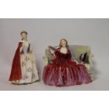 Two Royal Doulton figures: "Sweet & Twenty", HN1298, 15cm high and "Bess", HN2002, 19cm high.  (2).