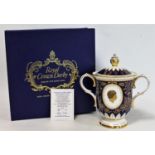 Royal Crown Derby commemorative covered twin handled vase to celebrate Prime Minister The Right