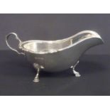 Silver sauce boat with shaped moulded edge, 1935.