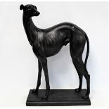 Large modern composite figure of a greyhound with bronzed finish, 64cm high.