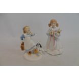 Two Royal Doulton figures: "Home Time", HN3685, 15cm high and "Bunny's Bedtime", HN3370, limited