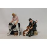 Two Royal Doulton figures: "The Master", HN2325, 15.5cm high and "Country Maid", no. 3163, 21cm