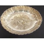 White Star Shipping Line - an oval dessert dish with embossed fruit and vine border C1910.