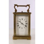 Smith and Sons of Edinburgh brass carriage clock with repeater, 15cm tall