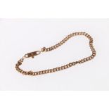 9ct gold flattened curb link bracelet with closure stamped 9kt, 5.7g