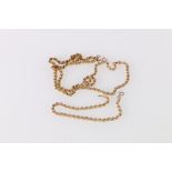 9ct gold rope twist neck chain and similar bracelet, 5.5g gross