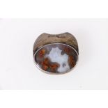 Contemporary silver and agate brooch, initialed to reverse RFH, 4cm wide