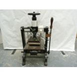 Book Binding Equipment.  Heated gold blocking stamping press, 79cm high. (Electrical testing