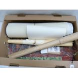 Book Binding Equipment.  Carton of various sheets & part sheets of hand marbled art paper incl.