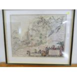 PONT TIMOTHY.  Lidalia … Lidisdaill. Antique hand col. eng. map with title vignette, French text
