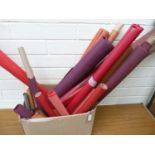 Book Binding Equipment.  Quantity of book binding cloths, predominantly reds, maroons, browns &