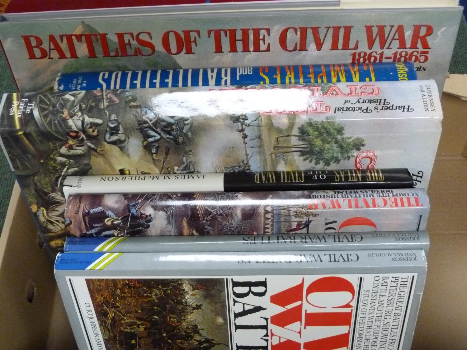 AMERICAN CIVIL WAR.  8 various quarto vols. in d.w's incl. atlases.