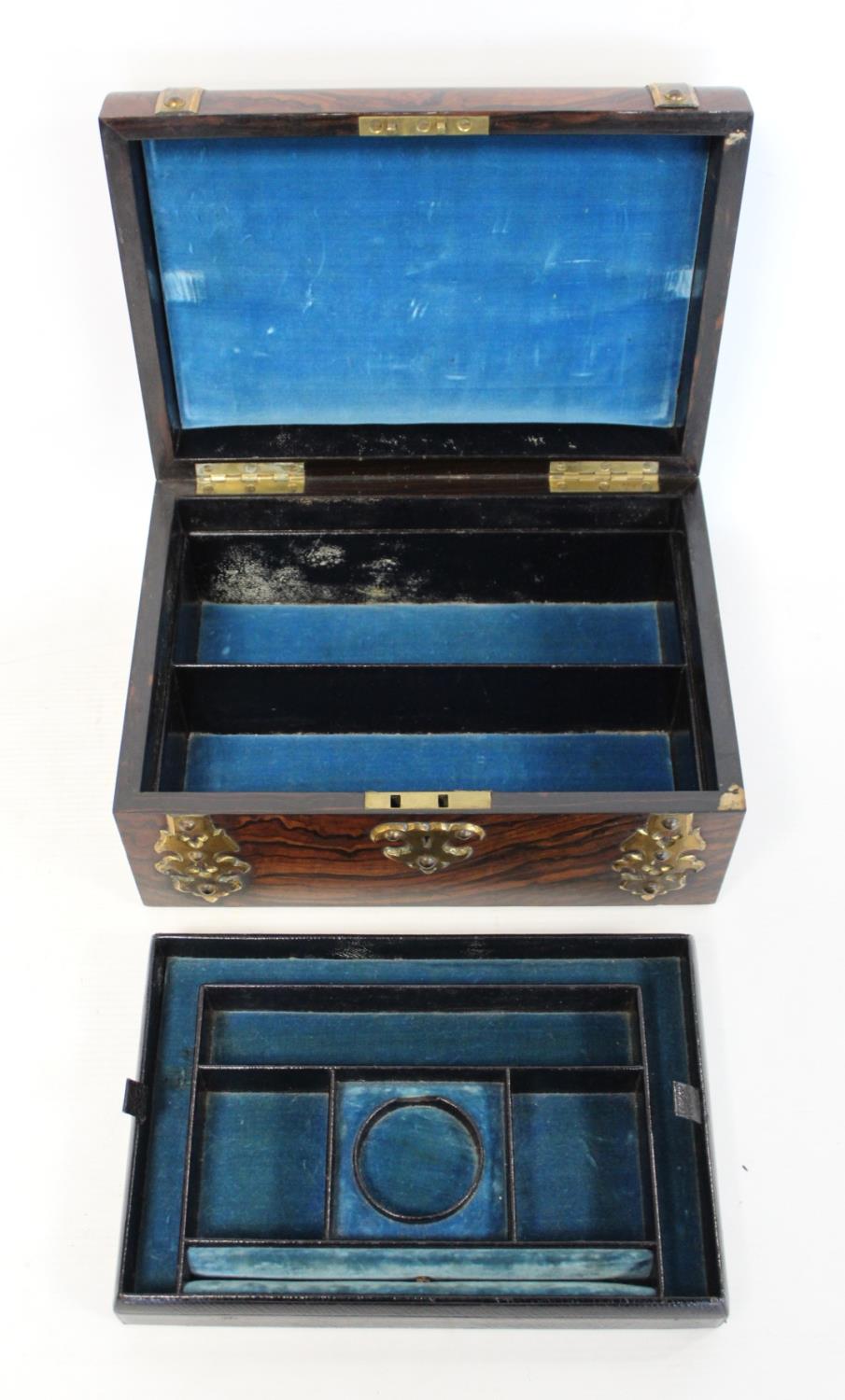 Victorian burr walnut jewellery box with additional scumbled detailing, Pietra Dura floral roundel - Image 5 of 22