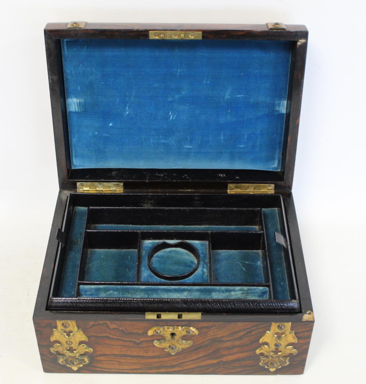 Victorian burr walnut jewellery box with additional scumbled detailing, Pietra Dura floral roundel - Image 4 of 22