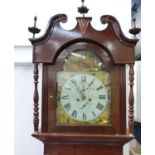 19th century Yorkshire 30 hour longcase clock, the arched dial signed W. Feather, Halifax, with